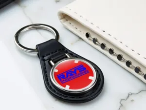 Rays Leather Keychain Durable Glossy Tuning Style